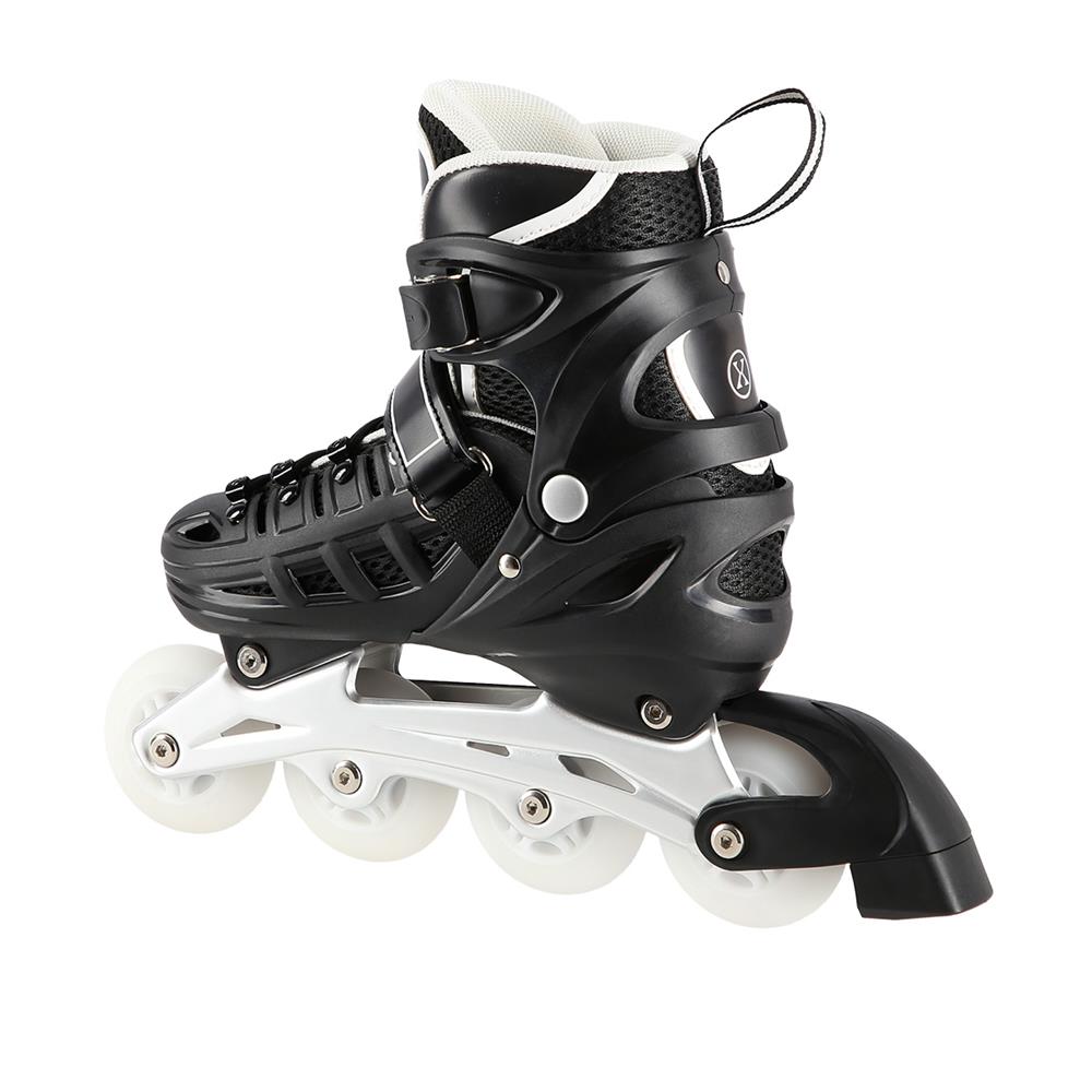 NILS EXTREME NH10905 4in1 LED Inliner Schlittschuhe Rollschuhe Gr. 31-34, Schwarz, verstellbar