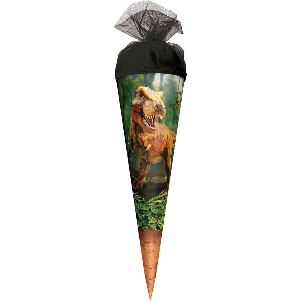 Roth Schultüte Dinosaurier T-Rex, 22cm, rund, Tüllverschluss