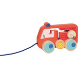 goki Ziehfahrzeug Feuerwehr 112, Holzspielzeug, für Kinder ab 1 Jahr