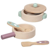 goki Kochset Küchenliebe – Holzspielzeug 5-teilig, für Kinder ab 2 Jahren