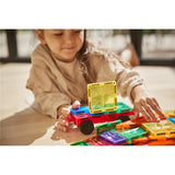 Cleverclixx Auto-Bausatz in Knallfarben 25 Teile, Magnetspielzeug Auto mit Rädern, Erweiterungsset