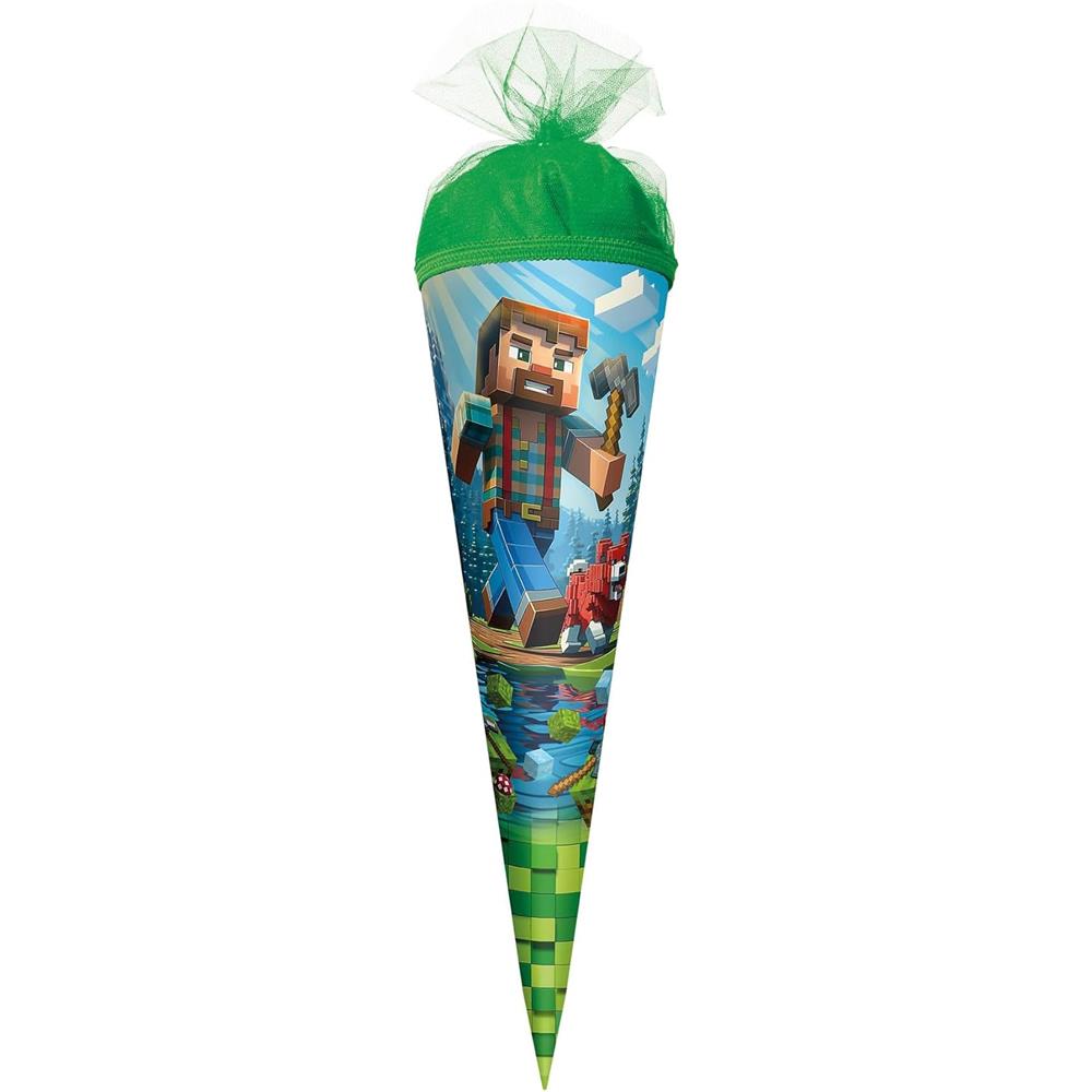 Roth Schultüte Block Game, 22cm, rund, Tüllverschluss