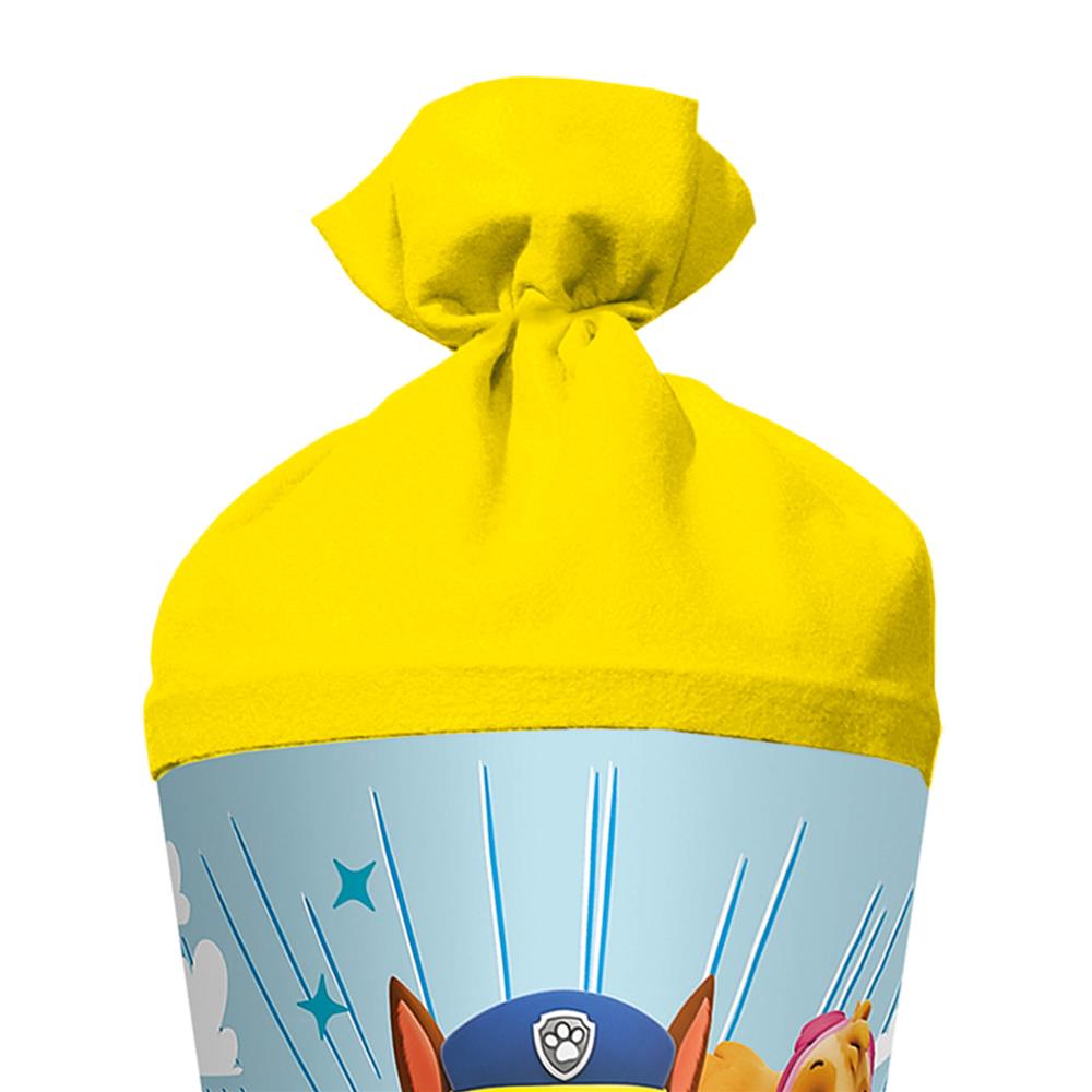 Roth Schultüte Paw Patrol, 70cm, rund, mit Rot(h)-Spitze und gelbem Filzverschluss