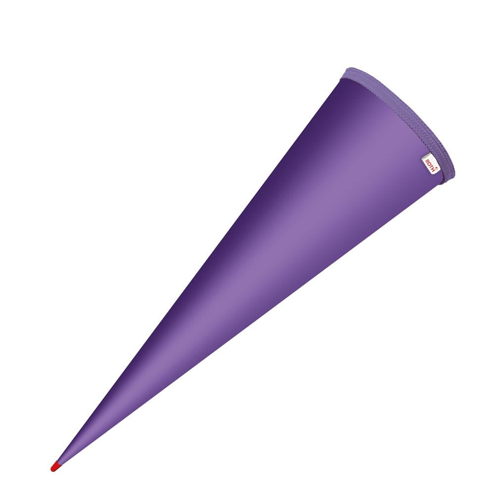 Roth Schultüte-Rohling/Basteltüte, lila, 70cm, rund, Rot(h)-Spitze, ohne Verschluss