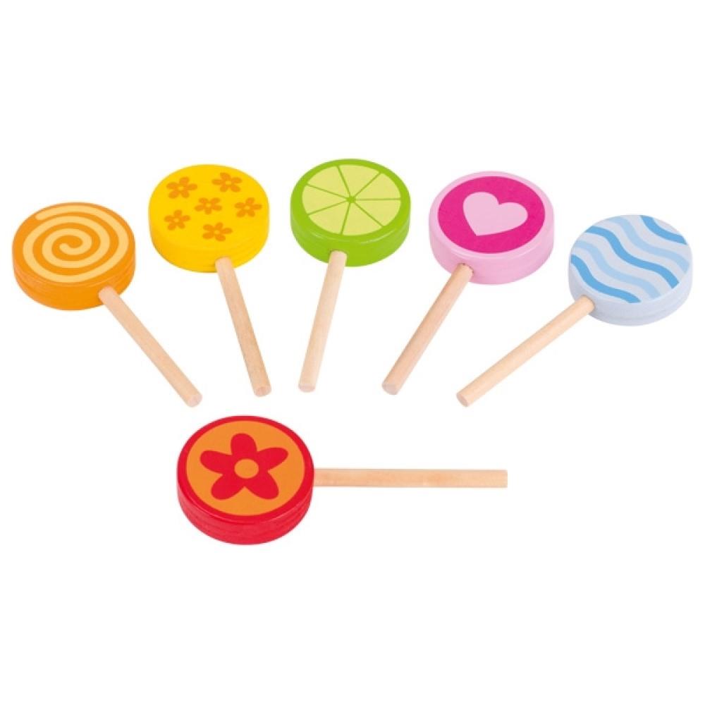 Goki Lollies 6er Set, aus Holz - Zubehör für Kaufladen