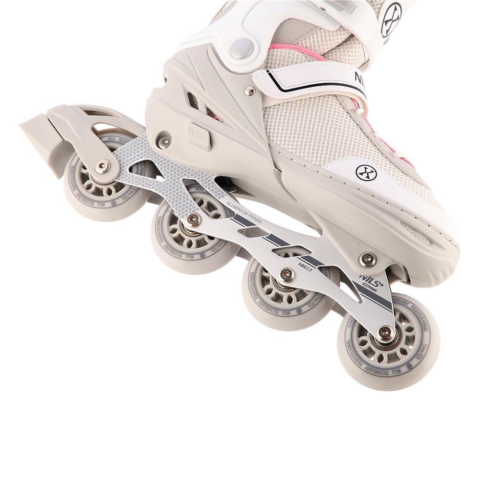 NILS EXTREME NH18188A 2in1 Inliner Schlittschuhe Gr. 39-43, Grau-Rosa, verstellbar