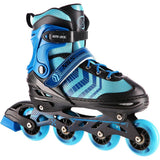 NILS EXTREME NH18192A 4in1 Inliner Schlittschuhe Rollschuhe Gr. 34-38, Schwarz-Blau, verstellbar