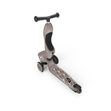 Scoot & Ride Highwaykick 1 Lifestyle, brown lines - Kinderroller mit Aufbewahrungsbox