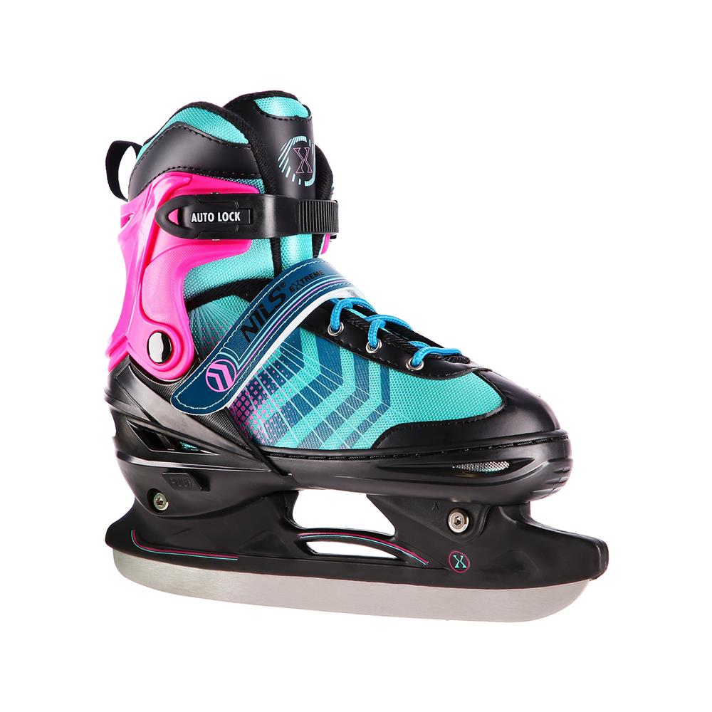 NILS EXTREME NH18192A 4in1 Inliner Schlittschuhe Rollschuhe Gr. 29-33, Schwarz-Violett, verstellbar
