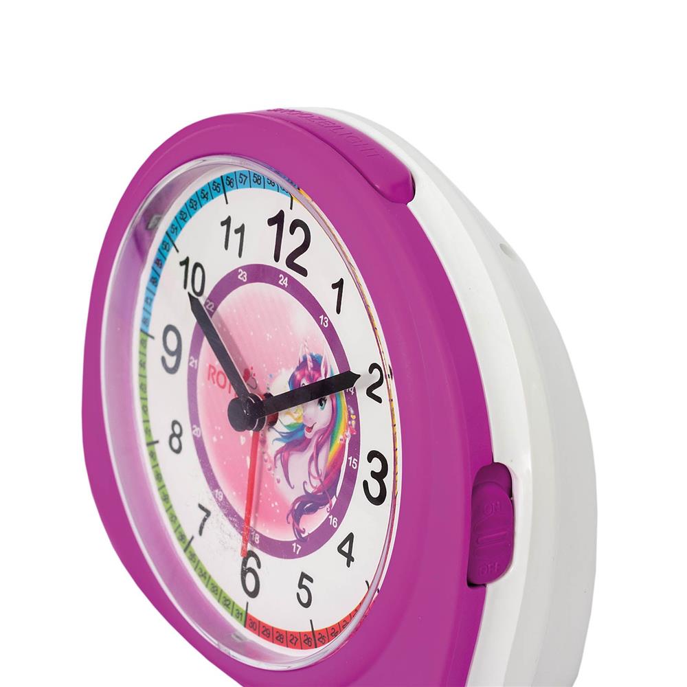 Roth Kinderwecker Einhornportrait Set – Lernwecker mit Stempel zum Uhrzeit lernen