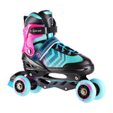NILS EXTREME NH18192A 4in1 Inliner Schlittschuhe Rollschuhe Gr. 29-33, Schwarz-Violett, verstellbar