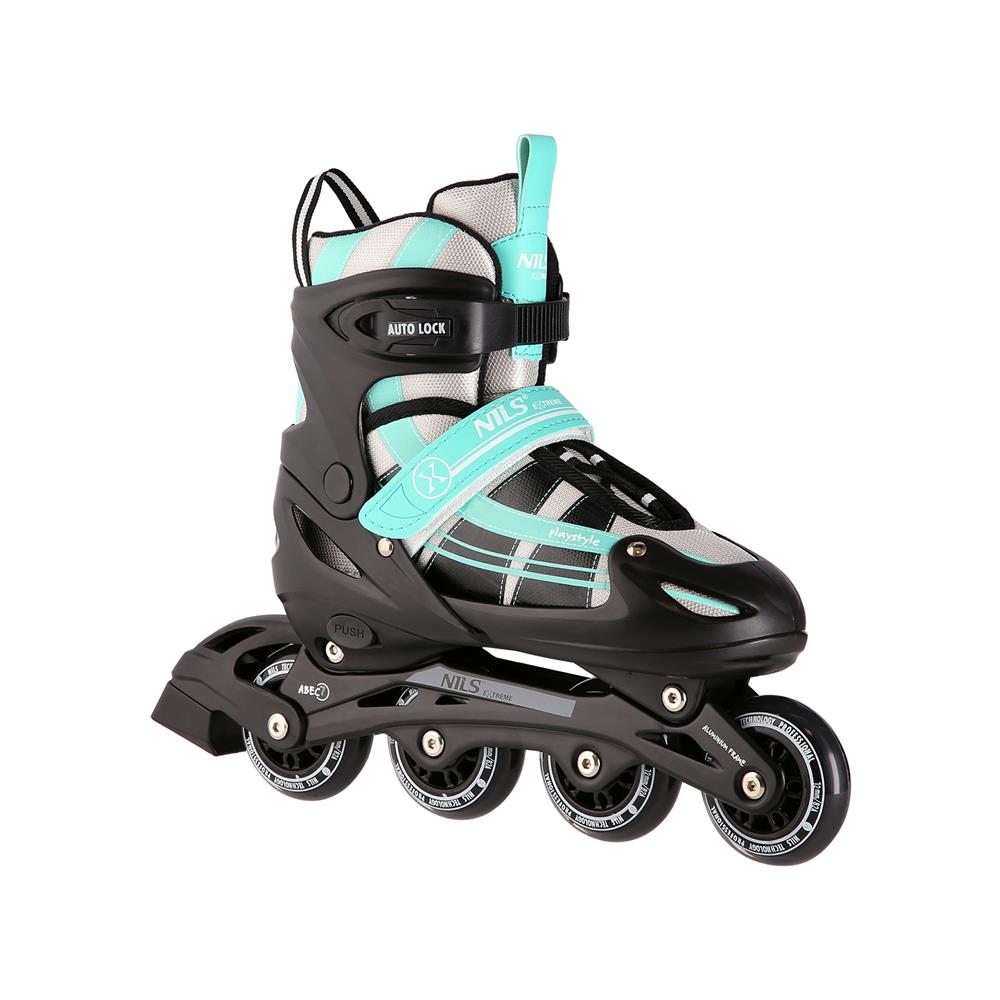 NILS EXTREME NH18366A 2in1 Inliner Schlittschuhe Kinder Gr. 35-38, Blau-Grün, verstellbar