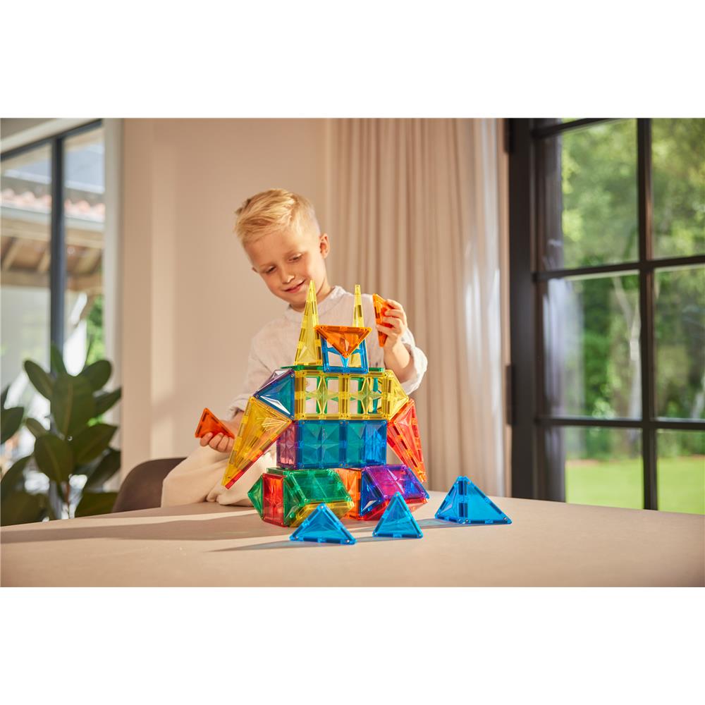 Cleverclixx Original-Bausatz in Knallfarben 60 Teile, langlebiges Magnetspielzeug, Magnetfliesen