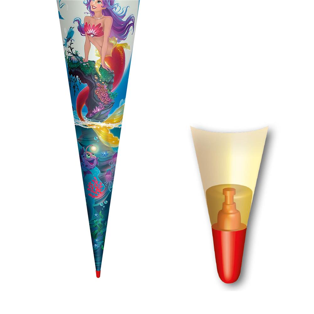 Roth Schultüte Magische Meerjungfrau, 70cm, rund, Rot(h)-Spitze, Filzverschluss