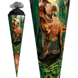 Roth Schultüte Dinosaurier T-Rex Welt, 85cm, eckig, Rot(h)-Spitze, Tüllverschluss