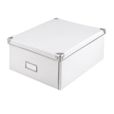 Idena Aufbewahrungsbox mit Deckel und Beschriftungsfeld, weiß
