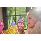 Cleverclixx Geometrie-Bausatz in Pastellfarben 45 Teile, geometrische Bausteine, Magnetspielzeug