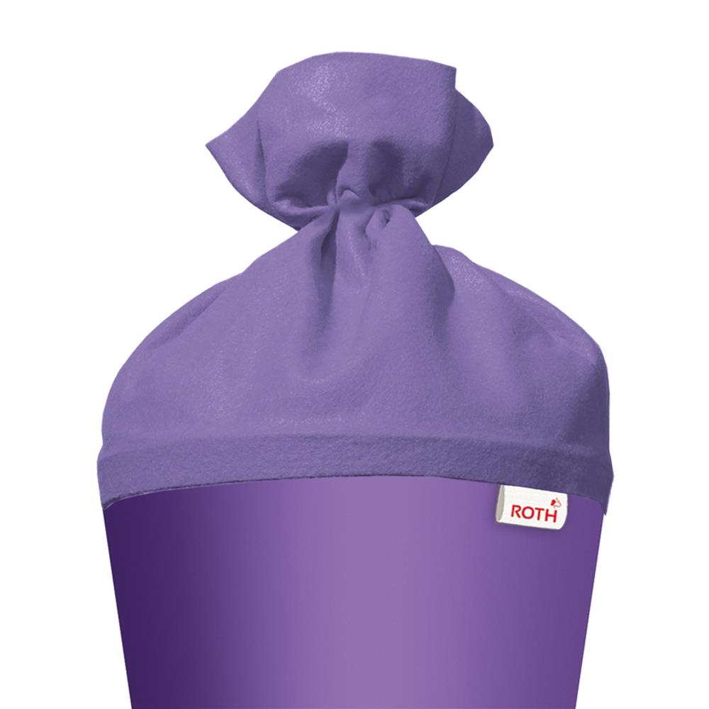 Roth Schultüte-Rohling/Basteltüte, lila, 70cm, rund, Rot(h)-Spitze, mit Filzverschluss