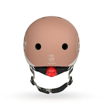 Scoot & Ride Kinderhelm Größe XXS-S (45-51 cm) mocha - Schutzhelm mit LED-Licht