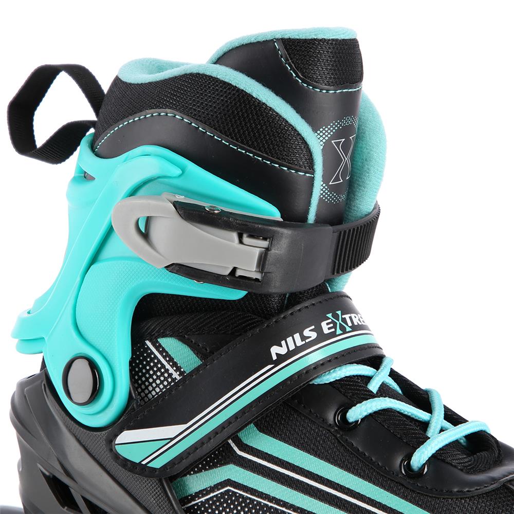 NILS EXTREME NH18190 2in1 Inliner Schlittschuhe Kinder Gr. 34-38, Schwarz-Blau, verstellbar