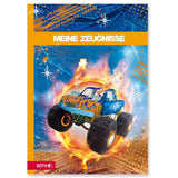 Roth Zeugnismappe Monstertruck mit Folie, mit 10 A4 Klarsichthüllen
