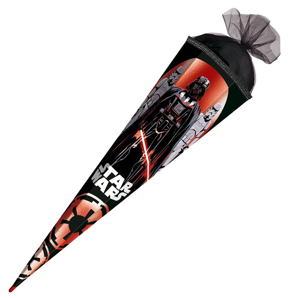 Roth Schultüte Disney Star Wars mit Folieneffekt, 85cm, eckig, mit Rot(h)-Spitze und schwarzem Tüll