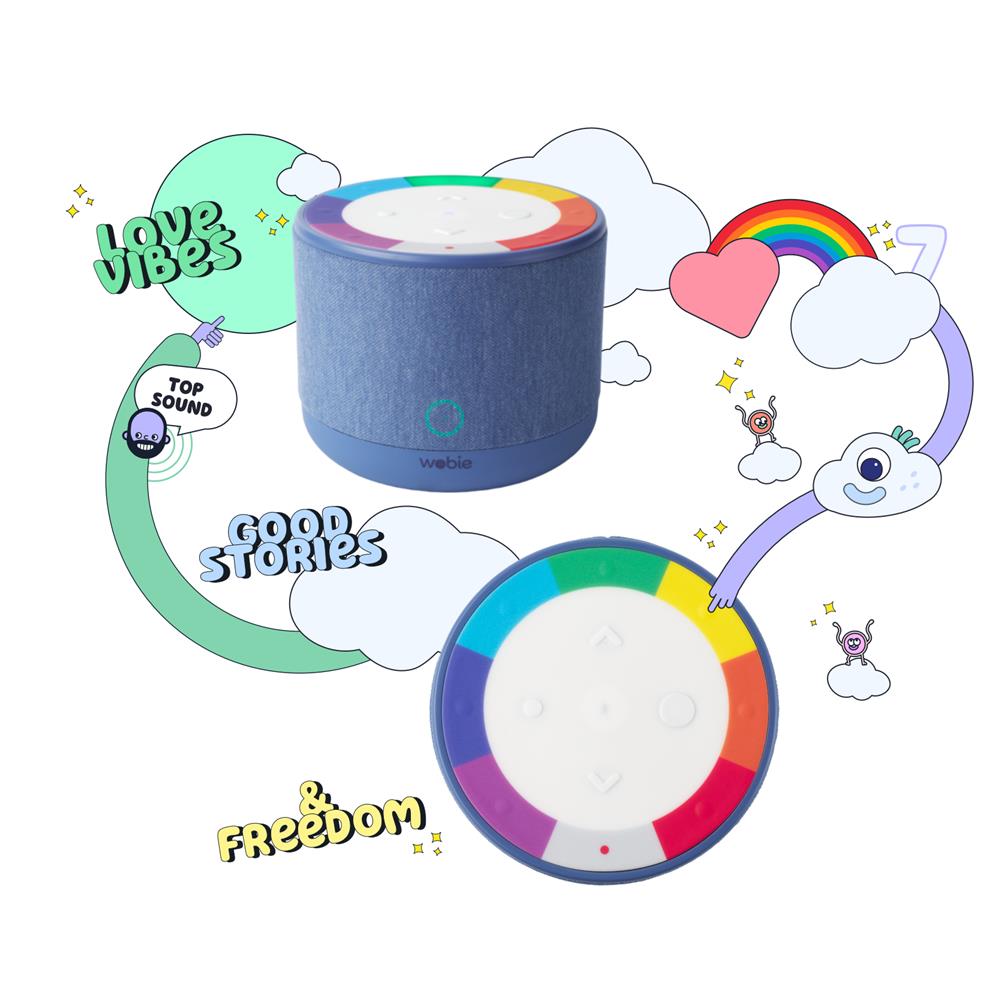 Wobie Box Blau Kinder Musikbox mit Spotify, WLAN, Bluetooth, SD-Slot & Kopfhöreranschluss