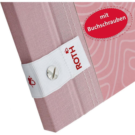 Roth Zeugnismappe Pattern mit Buchschrauben Dusty Rose, mit 12 A4 Klarsichthüllen, im Buchleineinband