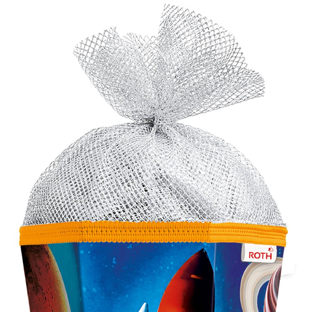 Roth Schultüte Weltraum, 85cm, eckig, Rot(h)-Spitze, Tüllverschluss (Silbertüll)