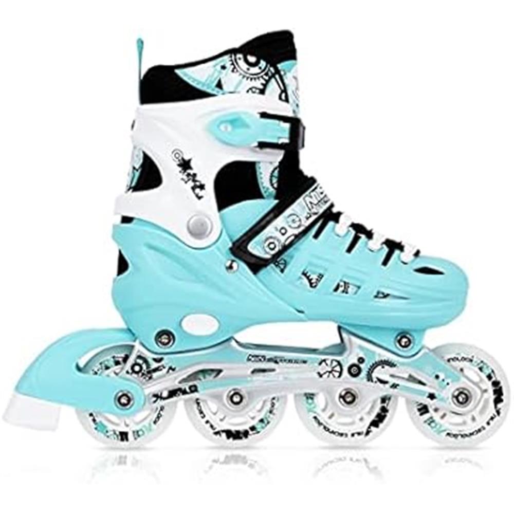 NILS EXTREME NH10905 4in1 Inliner Schlittschuhe Rollschuhe Gr. 35-38, Minzgrün, verstellbar