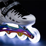 NILS EXTREME NH10905 4in1 LED Inliner Schlittschuhe Rollschuhe Gr. 39-42, Weiß-Rainbow, verstellbar