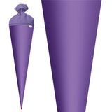 Roth Schultüte-Rohling/Basteltüte, lila, 70cm, rund, Rot(h)-Spitze, mit Filzverschluss