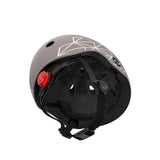 Scoot & Ride Kinderhelm Größe XXS-S (45-51 cm) brown lines - Schutzhelm mit LED-Licht