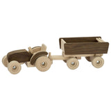 Goki Bauernhoffahrzeug aus Holz - Traktor mit Anhänger, braun