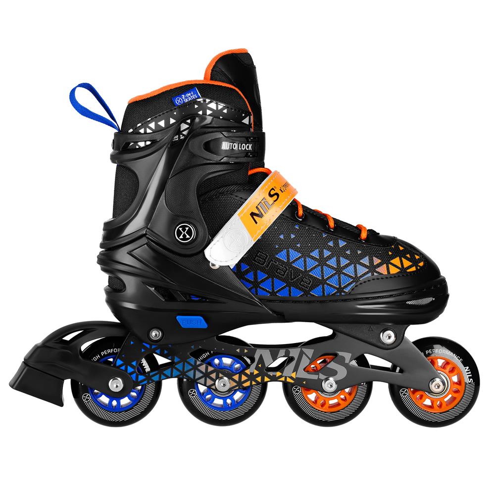 NILS EXTREME NH18190A BRAVE 2in1 Inliner Schlittschuhe Gr. 39-43, Blau, verstellbar