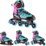 NILS EXTREME NH18192A 4in1 Inliner Schlittschuhe Rollschuhe Gr. 34-38, Schwarz-Violett, verstellbar