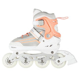NILS EXTREME NH18190 2in1 Inliner Schlittschuhe Kinder Gr. 34-38, Weiß-Rosa, verstellbar