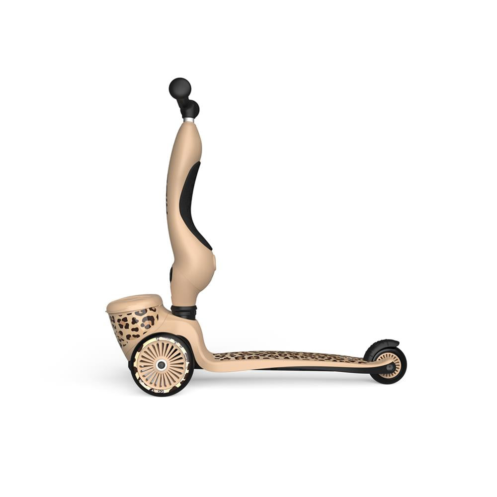 Scoot & Ride Highwaykick 1 Lifestyle, leopard - Kinderroller mit Aufbewahrungsbox