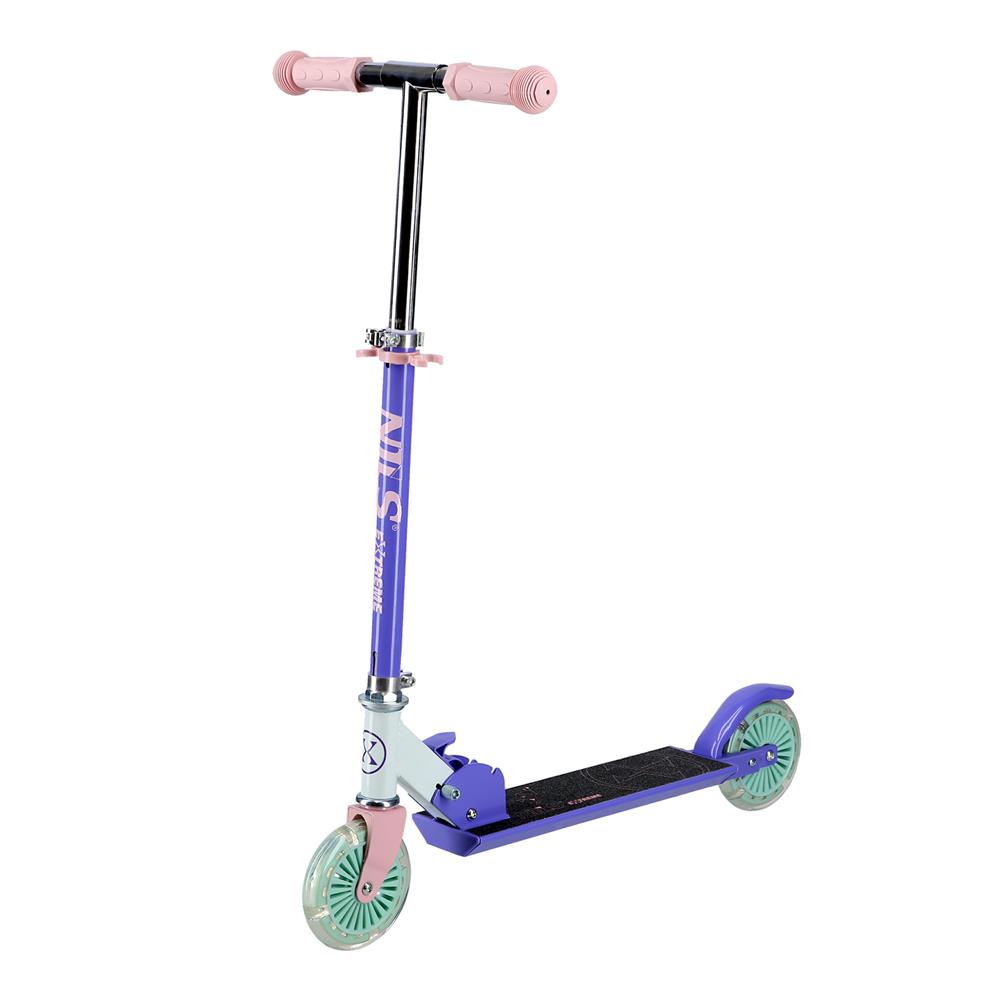 NILS EXTREME HD120L LED Kinderscooter Violett, Kinderroller, ABEC-7, bis 50 kg