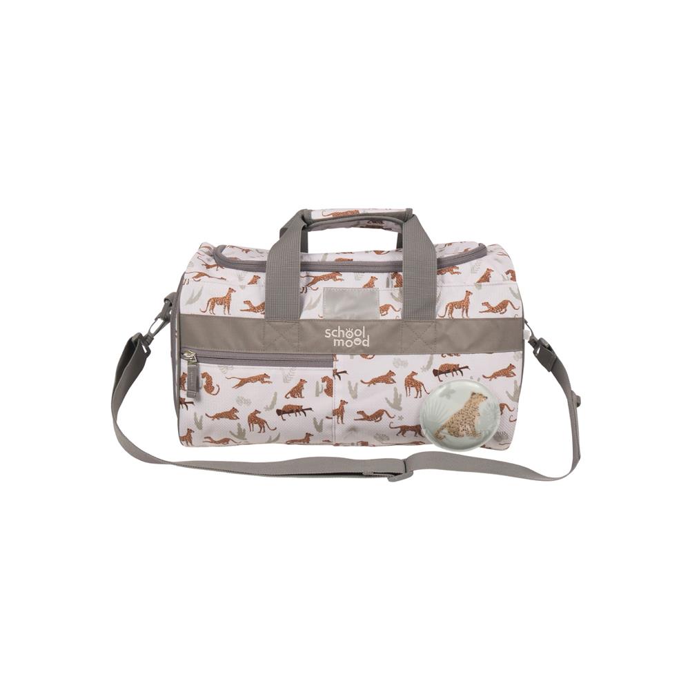School-Mood Sporttasche Leopard (Nordic Collection, weiß)