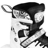 NILS EXTREME NH10905 4in1 LED Inliner Schlittschuhe Rollschuhe Gr. 39-42, Weiß-Rainbow, verstellbar