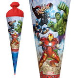 Roth Schultüte Marvel Avengers, 70cm, rund, mit Rot(h)-Spitze und rotem Filzverschluss