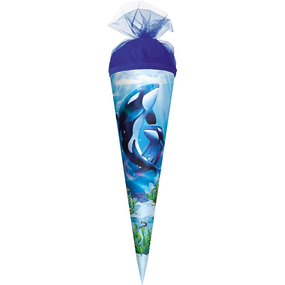 Roth Schultüte Orcas, 35cm, rund, Tüllverschluss
