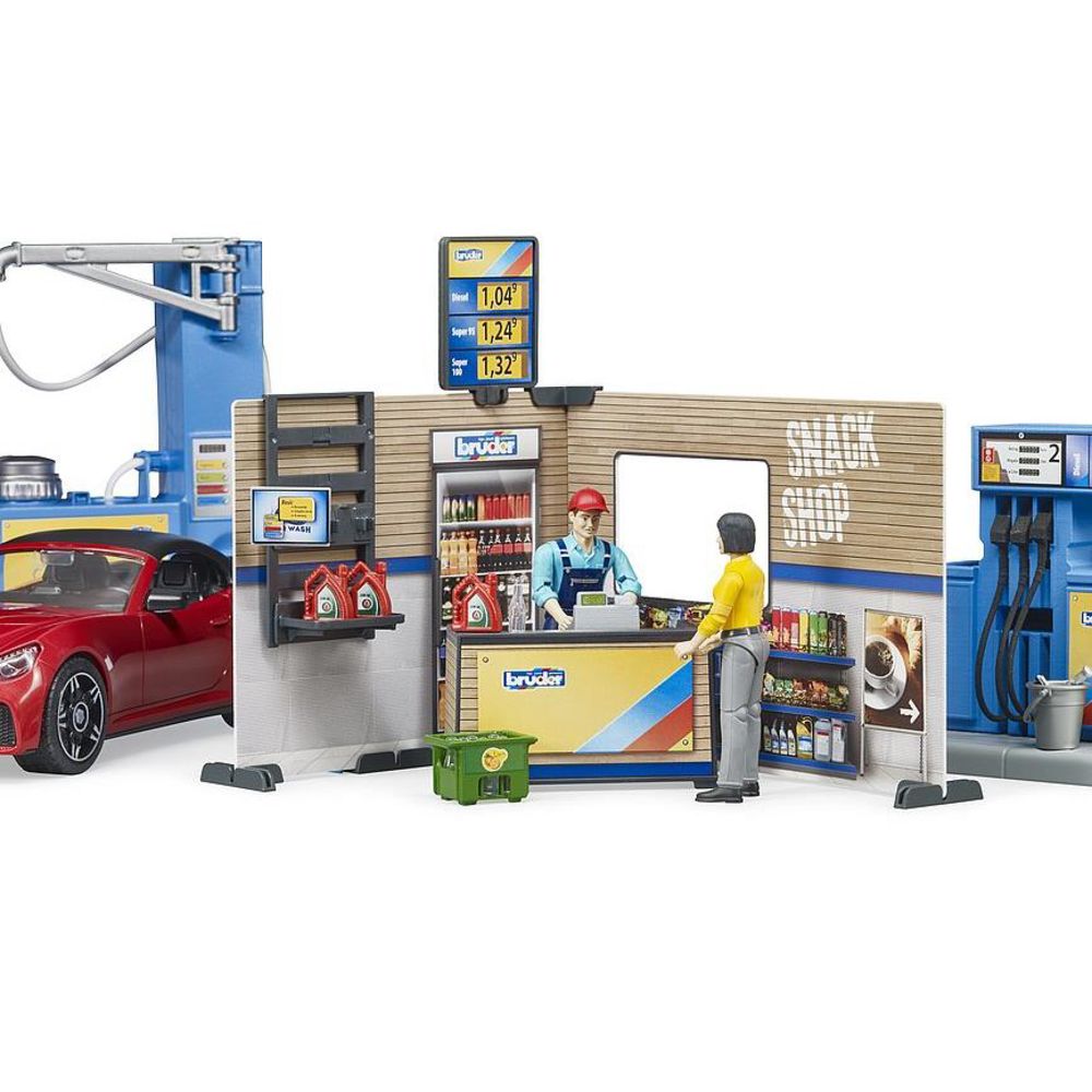 Bruder 62111 - bworld Tankstelle mit Waschplatz