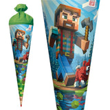 Roth Schultüte Block Game, 70cm, rund, Rot(h)-Spitze, Filzverschluss