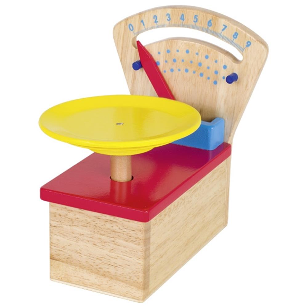 Goki Tellerwaage aus Holz - Zubehör für Spielküche und Kaufladen