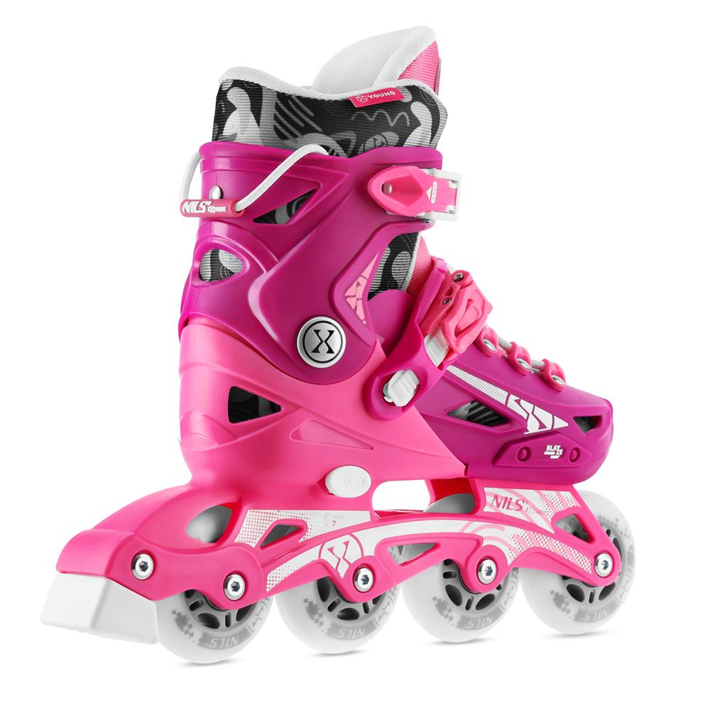 NILS EXTREME NA1055 BLAZE Inlineskates Inliner Kinder Gr. 31-34, Rosa, größenverstellbar