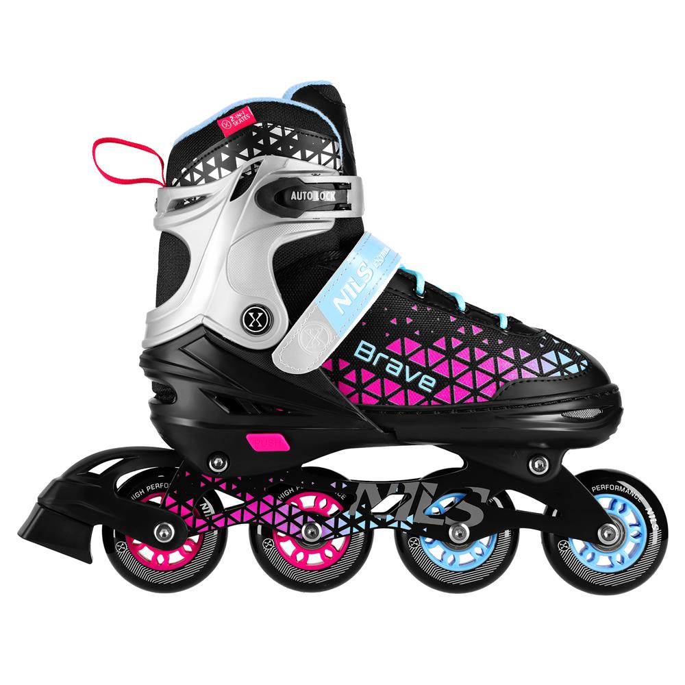 NILS EXTREME NH18190A BRAVE 2in1 Inliner Schlittschuhe Gr. 39-43, Rosa, verstellbar