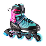 NILS EXTREME NH18192A 4in1 Inliner Schlittschuhe Rollschuhe Gr. 34-38, Schwarz-Violett, verstellbar
