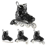 NILS EXTREME NH10905 4in1 LED Inliner Schlittschuhe Rollschuhe Gr. 35-38, Schwarz, verstellbar